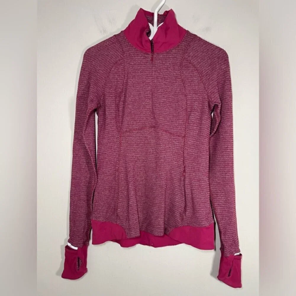 Lululemon Runderful 1/2 Zip Pullover size 6 Berry Rumble